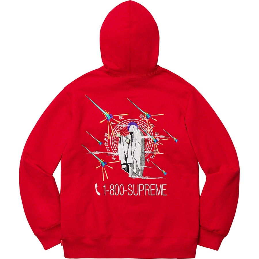 Details on 1-800 Hooded Sweatshirt Red from fall winter 2019 (Price is $168)