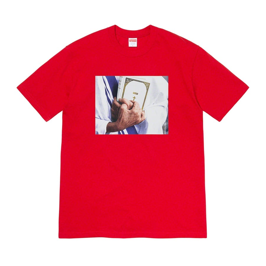 Details on Bible Tee from fall winter
                                            2019 (Price is $38)