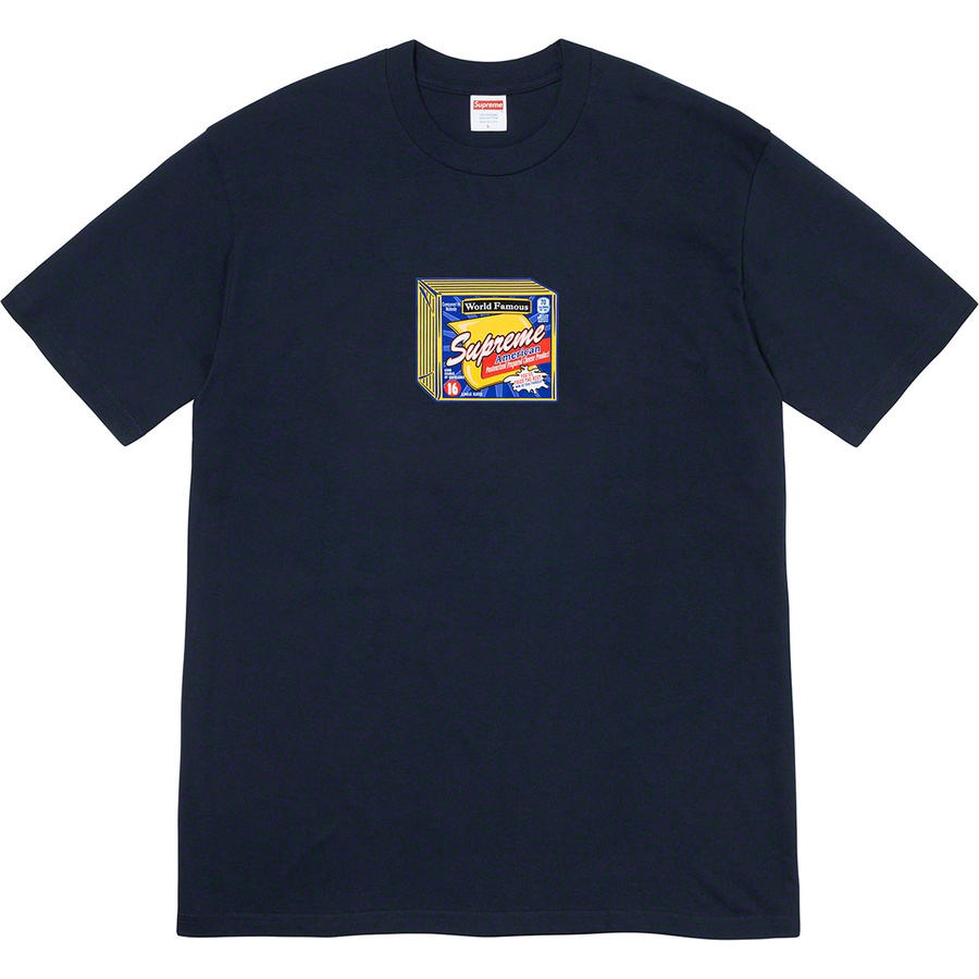 Details on Cheese Tee Navy from fall winter 2019 (Price is $38)