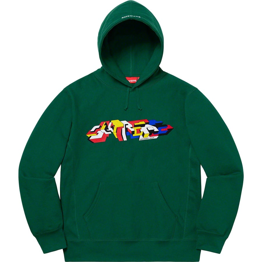 Details on Delta Logo Hooded Sweatshirt Dark Green from fall winter 2019 (Price is $158)
