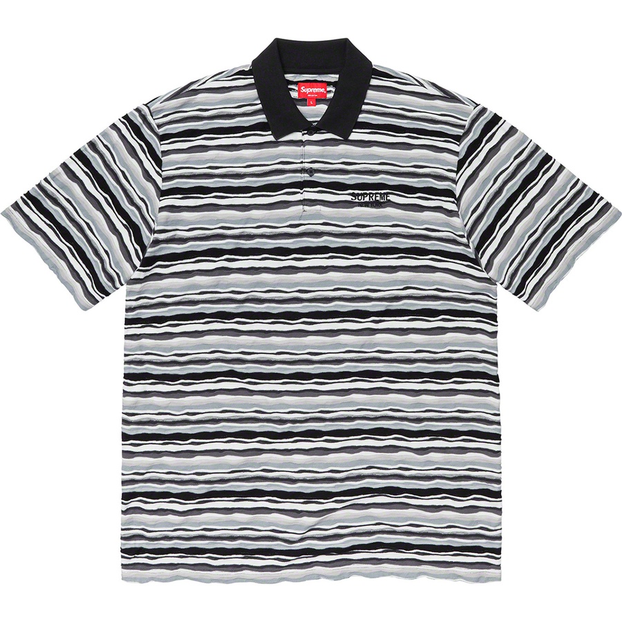 Details on Textured Stripe Polo Black from fall winter 2019 (Price is $88)
