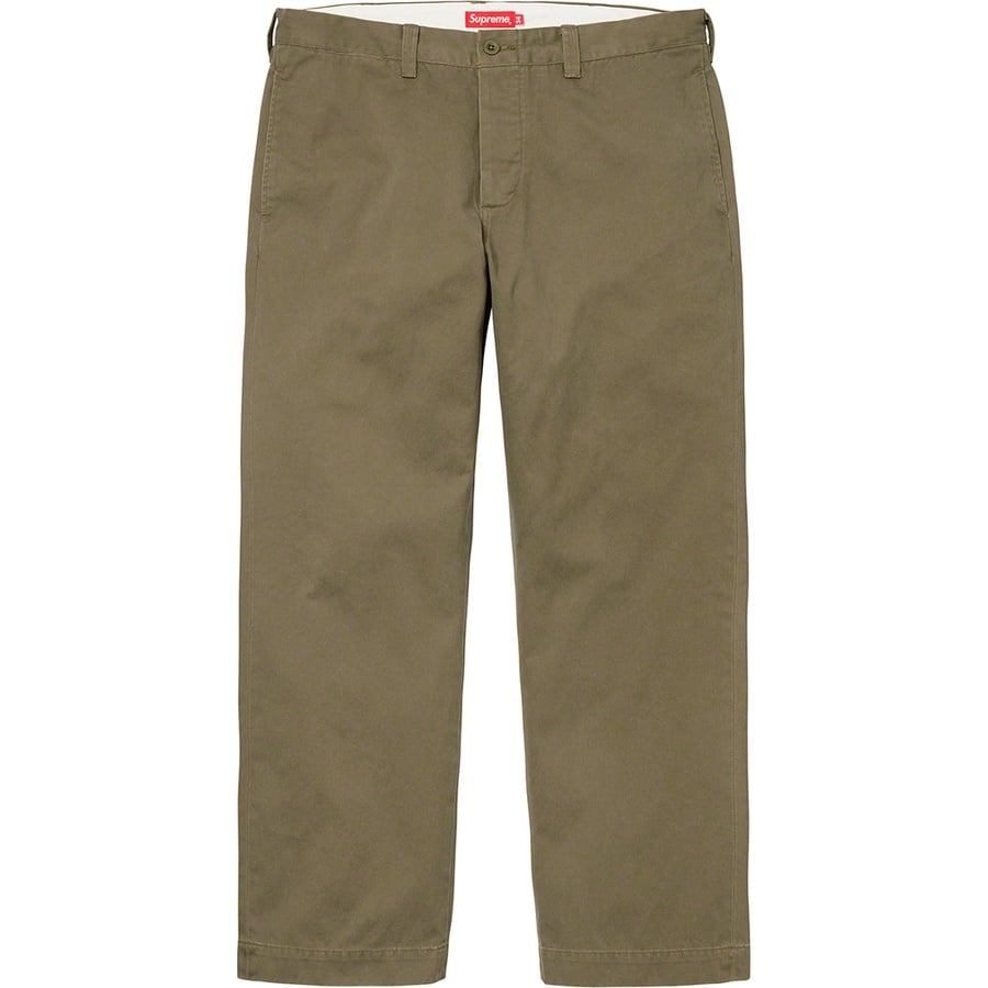 Details on Crown Chino Pant Olive from fall winter
                                                    2019 (Price is $148)