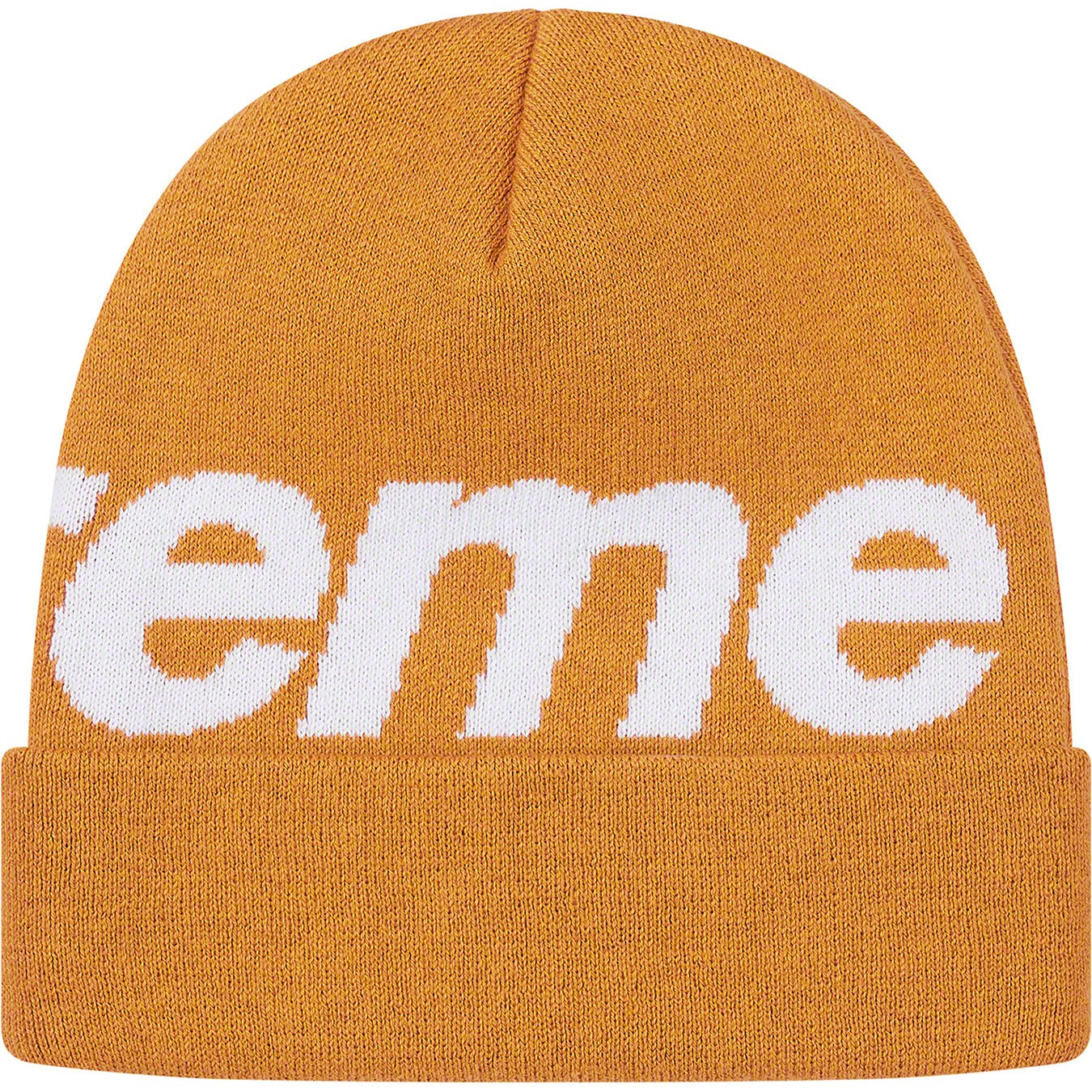 Supreme Big Logo Beanie Dark Gold