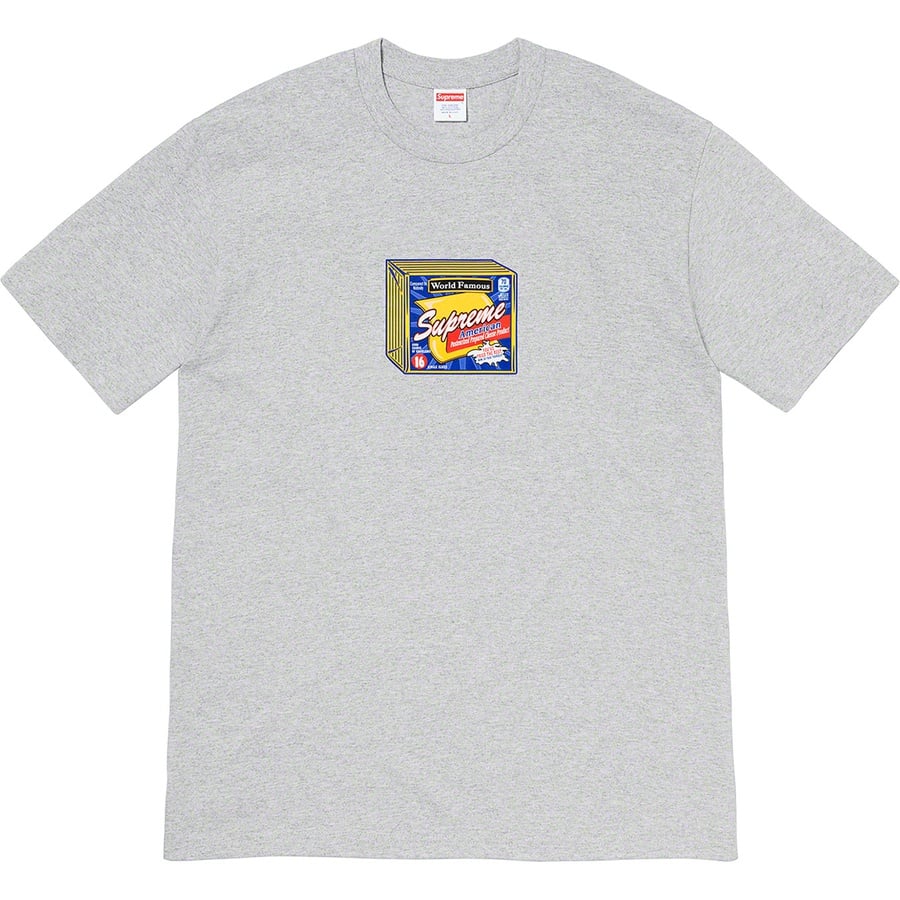 Details on Cheese Tee Heather Grey from fall winter
                                                    2019 (Price is $38)