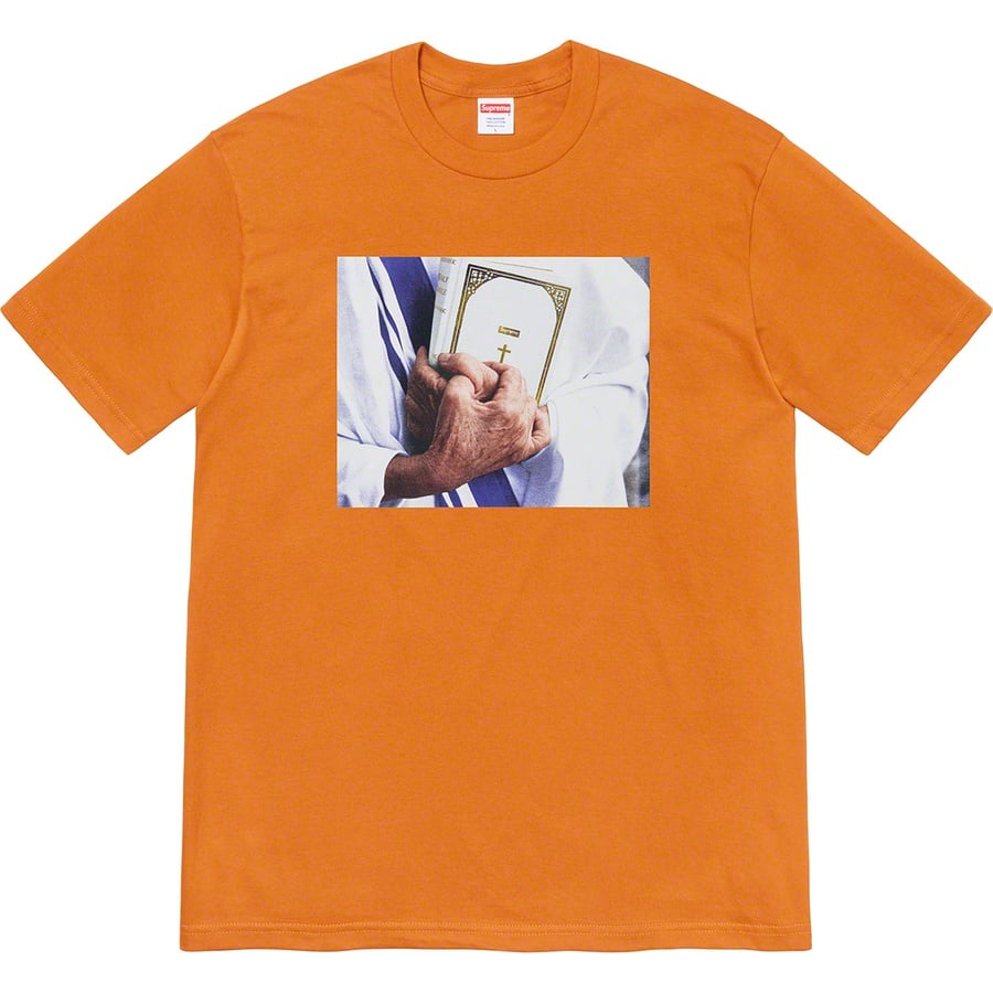 Details on Bible Tee Burnt Orange from fall winter 2019 (Price is $38)