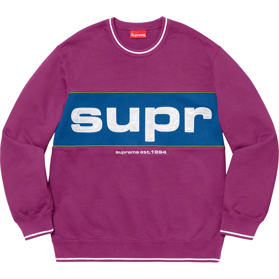 Details on Piping Crewneck Dark Magenta from fall winter 2019 (Price is $138)