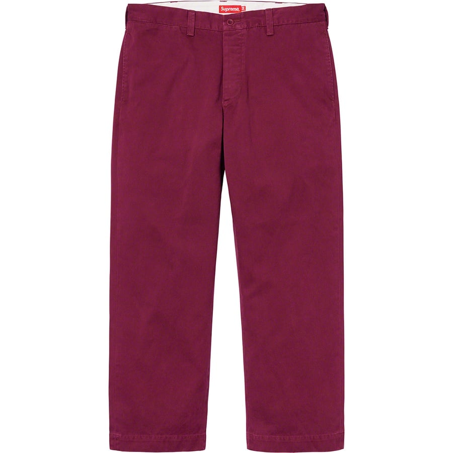 Supreme Crown Chino Pant (FW19) - Dark Cranberry - $148
