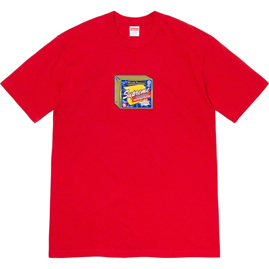 Details on Cheese Tee Red from fall winter 2019 (Price is $38)