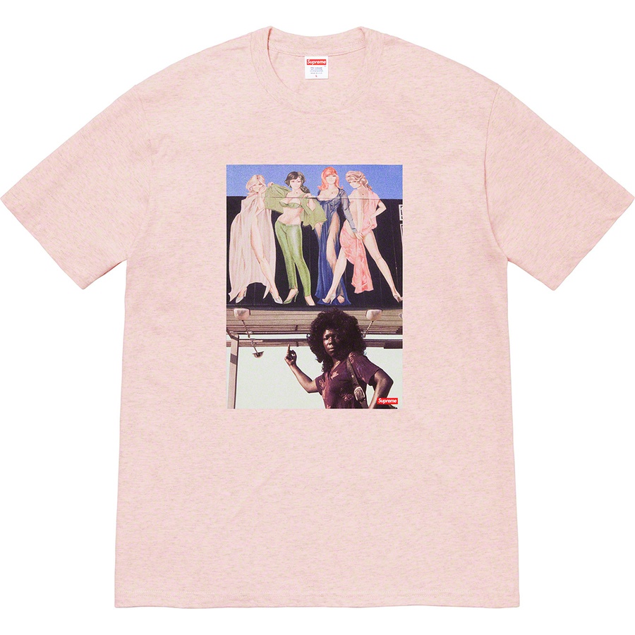 Details on American Picture Tee Heather Light Pink from fall winter 2019 (Price is $38)