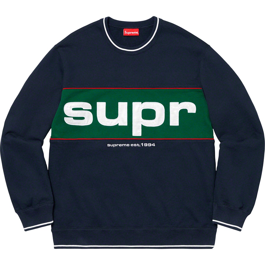 Details on Piping Crewneck Navy from fall winter
                                                    2019 (Price is $138)