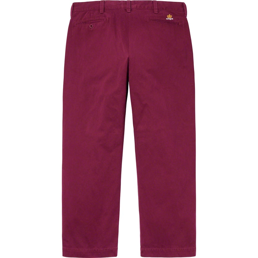 Supreme Crown Chino Pant (FW19) - Dark Cranberry - $148