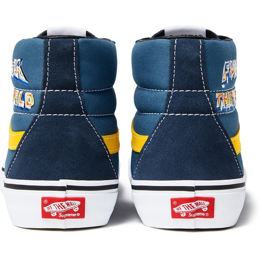 Details on Supreme Vans FTW Sk8-Hi Navy from fall winter
                                                    2019 (Price is $110)