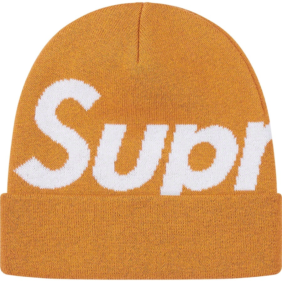 Details on Big Logo Beanie Dark Gold from fall winter 2019 (Price is $40)