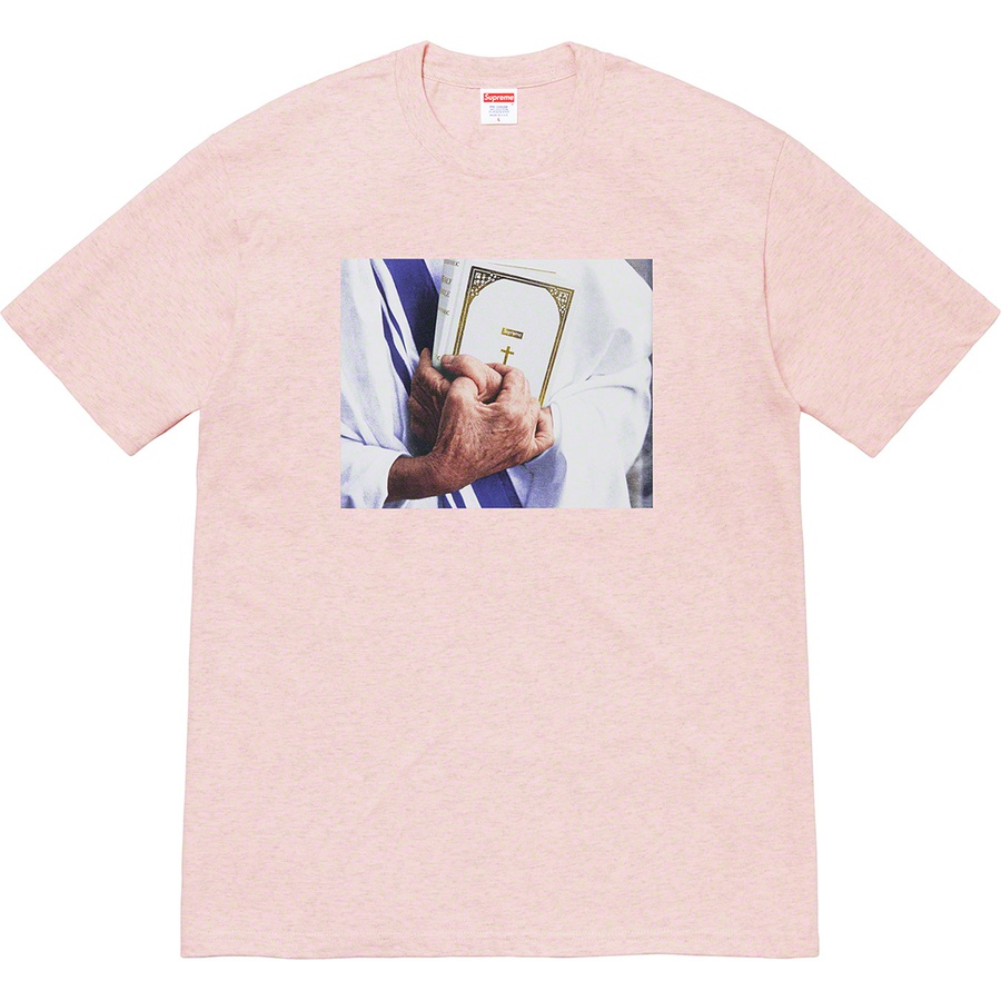 Details on Bible Tee Heather Light Pink from fall winter
                                                    2019 (Price is $38)