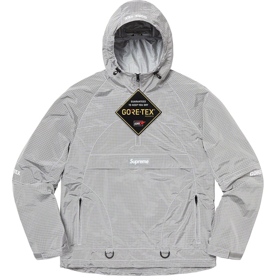 Details on GORE-TEX Contrast Stitch Anorak Silver from fall winter
                                                    2019 (Price is $368)