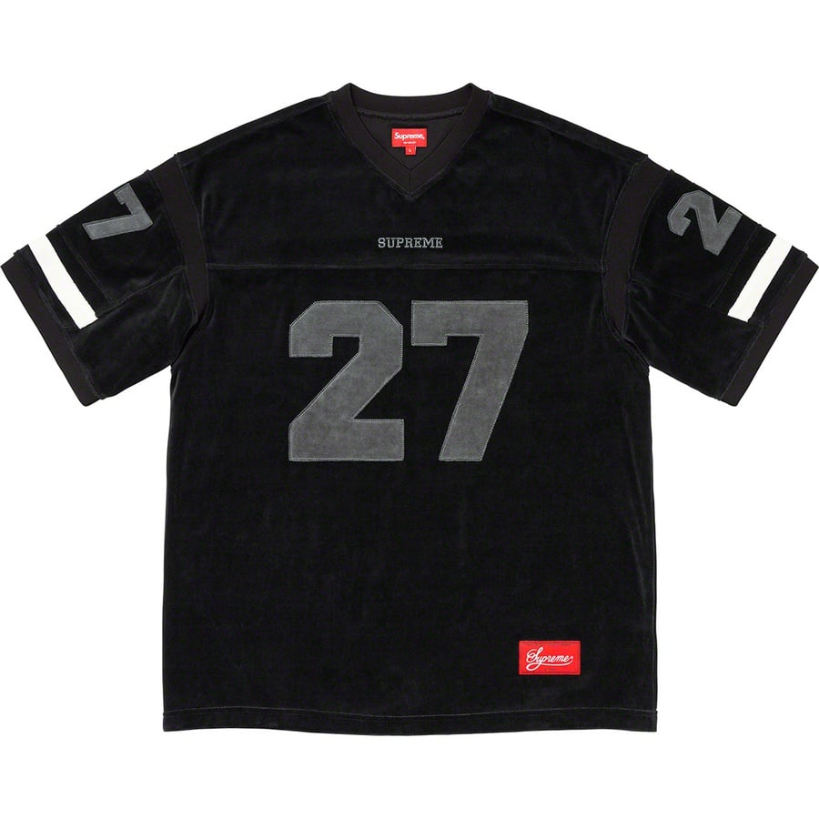 Details on Velour Football Jersey Black from fall winter 2019 (Price is $118)