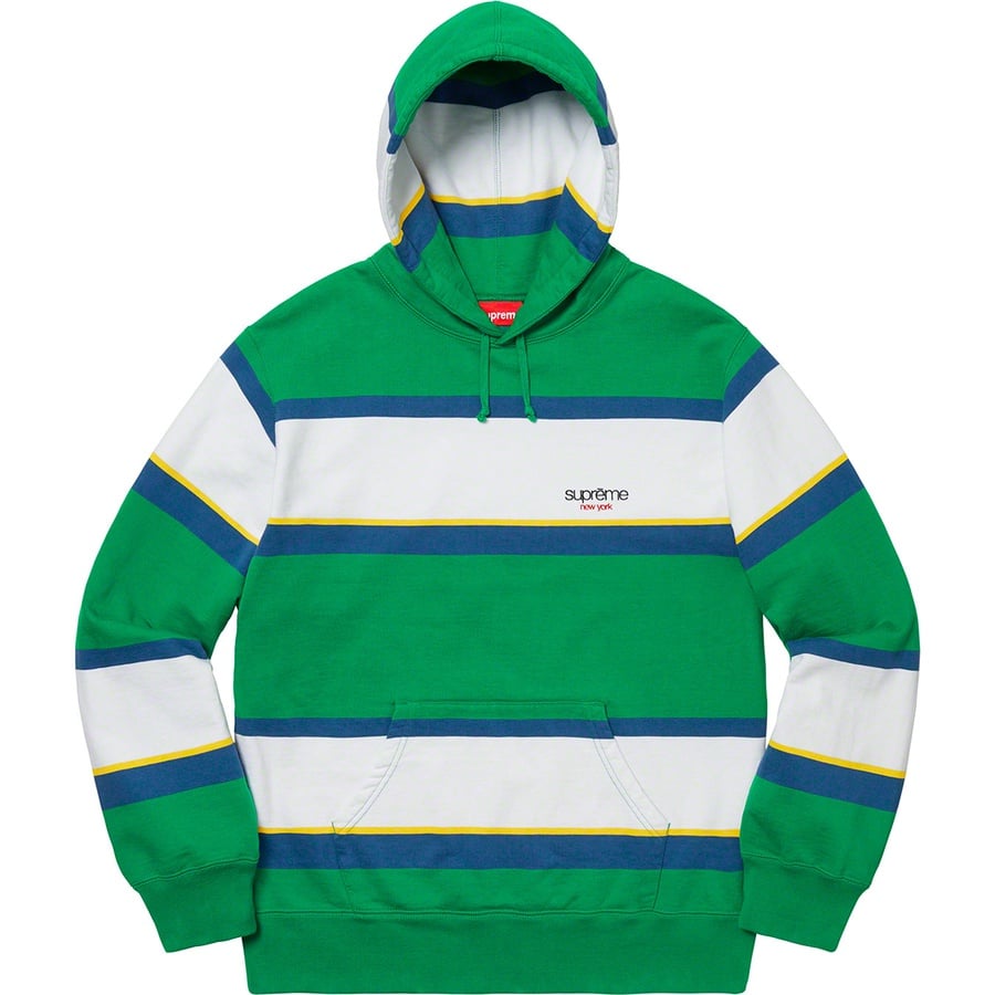 Supreme Stripe Hooded Sweatshirt (FW19) - Green - $158