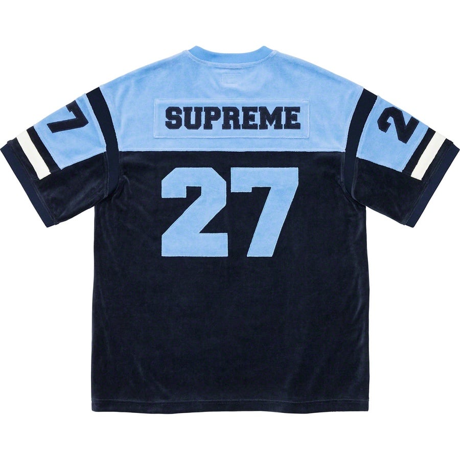 Details on Velour Football Jersey Navy from fall winter
                                                    2019 (Price is $118)