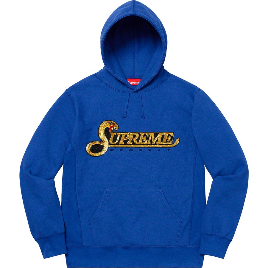 Details on Sequin Viper Hooded Sweatshirt Royal from fall winter
                                                    2019 (Price is $168)