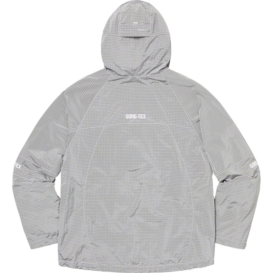 Details on GORE-TEX Contrast Stitch Anorak Silver from fall winter
                                                    2019 (Price is $368)