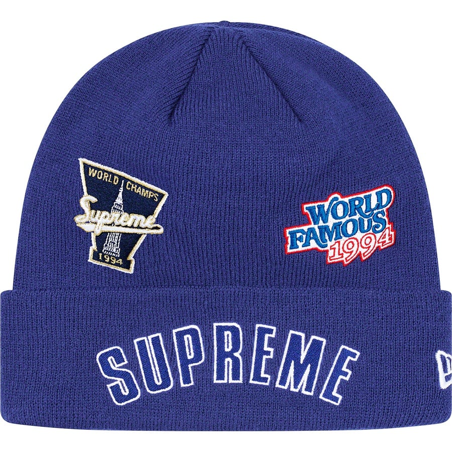 Details on New Era Championship Beanie Royal from fall winter
                                                    2019 (Price is $38)