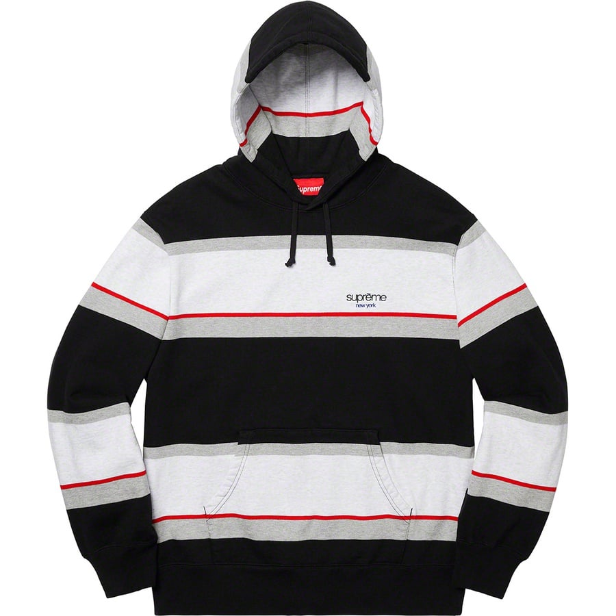 Supreme Stripe Hooded Sweatshirt (FW19) - Black - $158