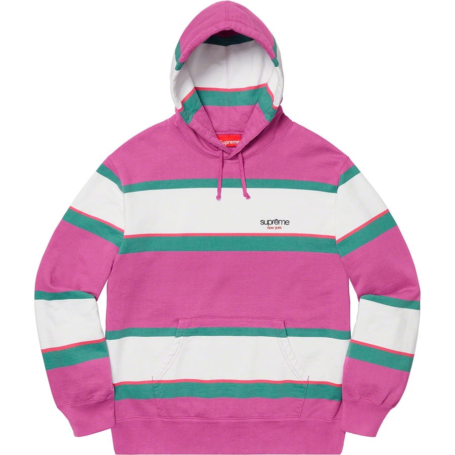 Supreme Stripe Hooded Sweatshirt (FW19) - Dusty Magenta - $158