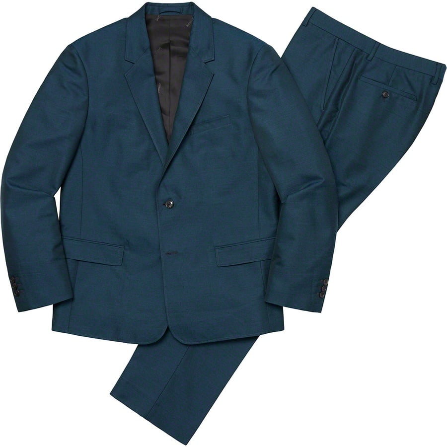 Details on Sharkskin Suit Blue from fall winter 2019 (Price is $598)