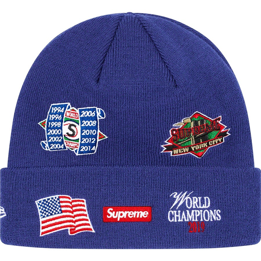 Details on New Era Championship Beanie Royal from fall winter 2019 (Price is $38)