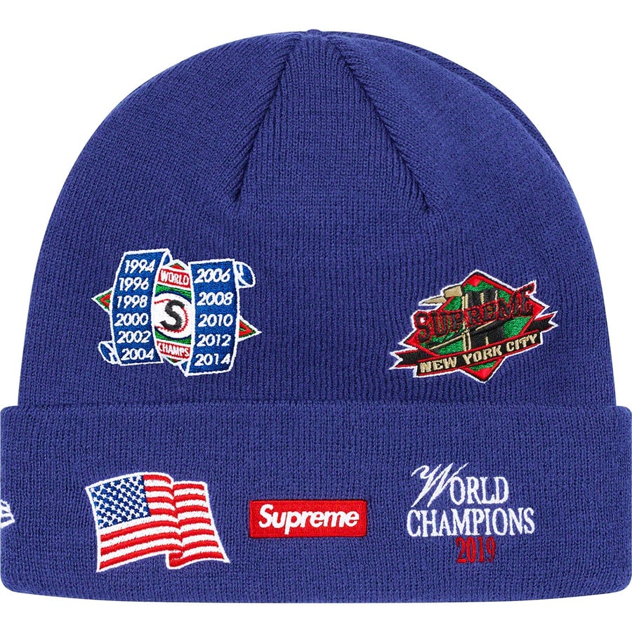 Details on New Era Championship Beanie Royal from fall winter
                                                    2019 (Price is $38)