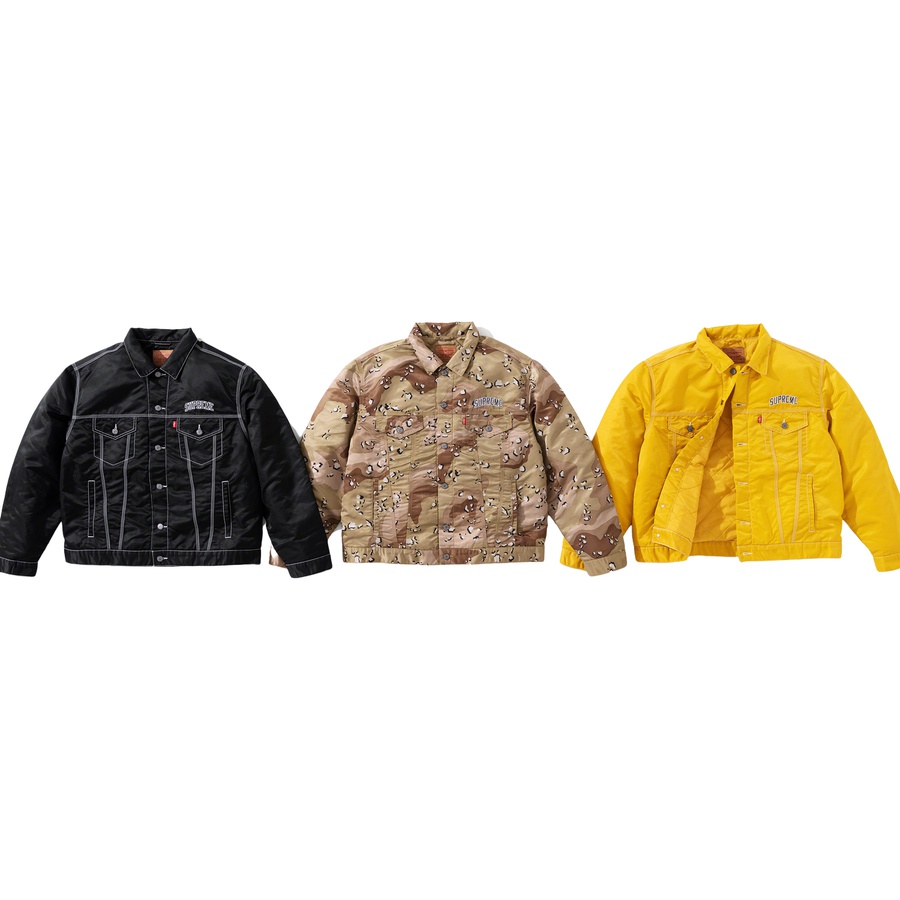Details on Supreme Levi's Nylon Trucker Jacket from fall winter
                                            2019 (Price is $264)