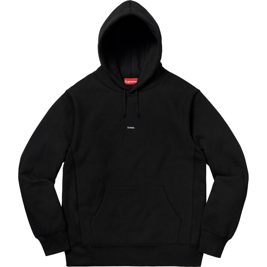 Details on Micro Logo Hooded Sweatshirt Black from fall winter 2019 (Price is $158)