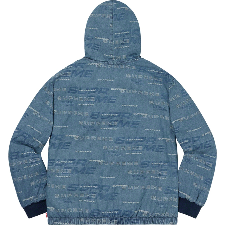 Details on Reversible Dimensions Logo Denim Work Jacket Blue from fall winter 2019 (Price is $198)