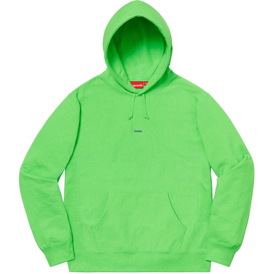 Details on Micro Logo Hooded Sweatshirt Bright Green from fall winter 2019 (Price is $158)