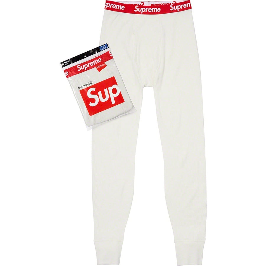 Details on Supreme Hanes Thermal Pant (1 Pack) Natural from fall winter
                                                    2019 (Price is $24)