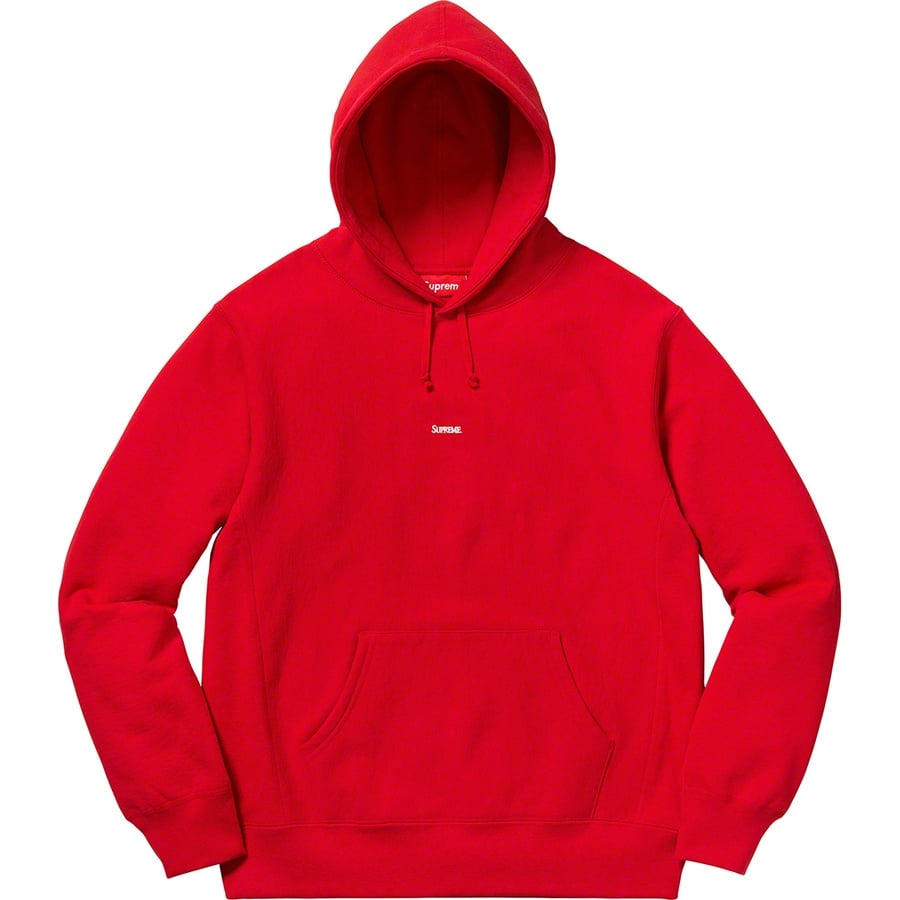 Details on Micro Logo Hooded Sweatshirt Red from fall winter 2019 (Price is $158)