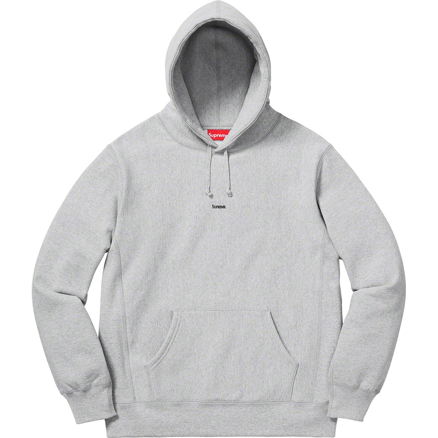 Details on Micro Logo Hooded Sweatshirt Heather Grey from fall winter 2019 (Price is $158)