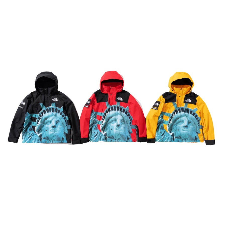 Details on Supreme The North Face Statue of Liberty Mountain Jacket from fall winter 2019 (Price is $398)