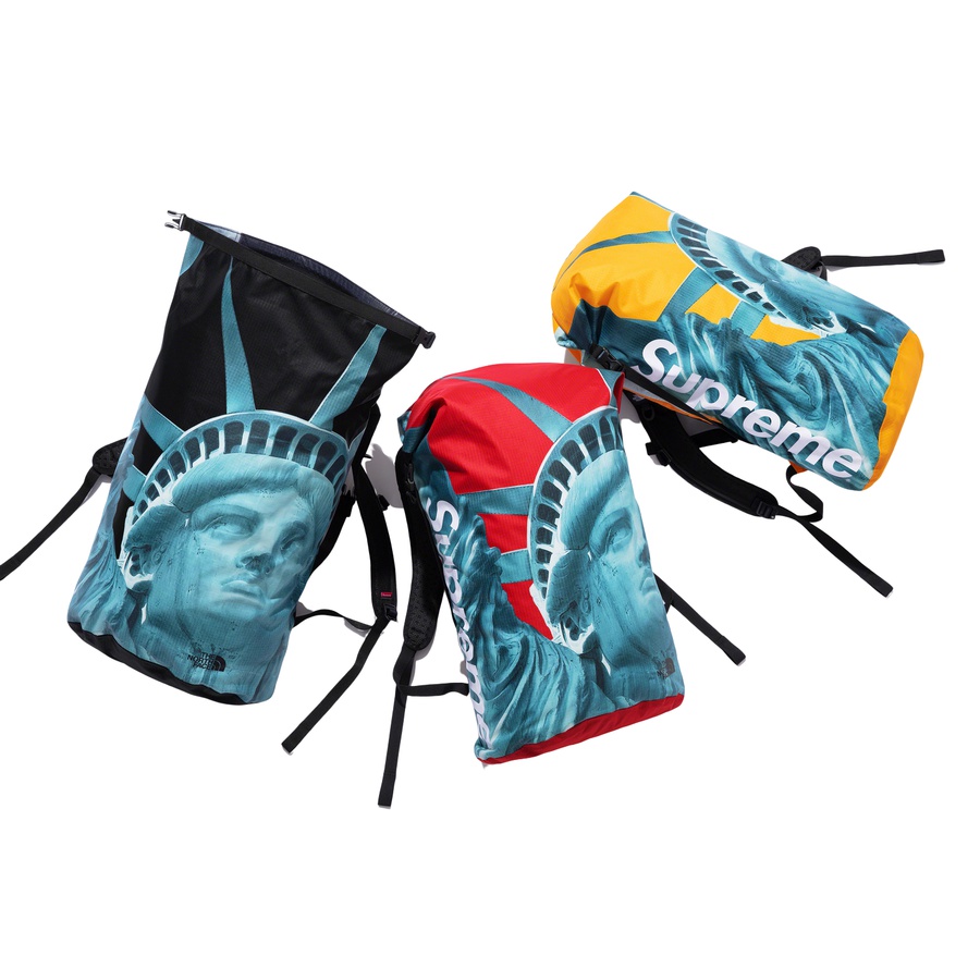 Details on Supreme The North Face Statue of Liberty Waterproof Backpack from fall winter 2019 (Price is $168)