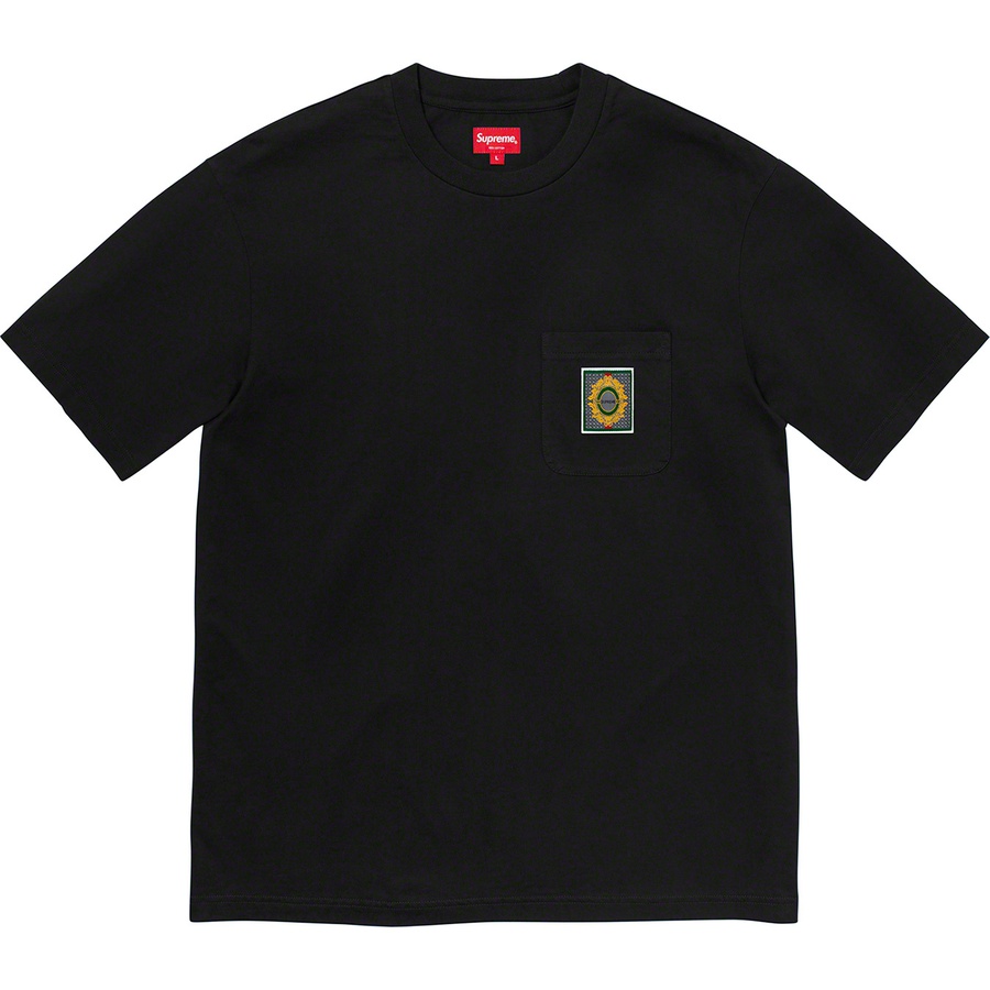Details on Crest Label Pocket Tee Black from fall winter 2019 (Price is $68)