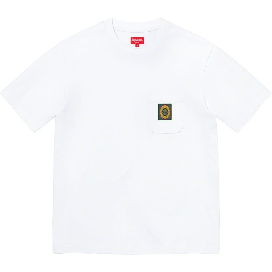 Details on Crest Label Pocket Tee White from fall winter 2019 (Price is $68)