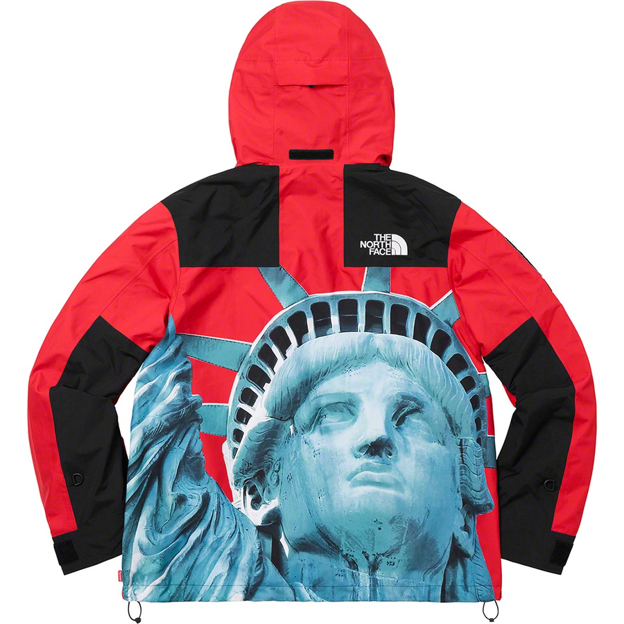 Details on Supreme The North Face Statue of Liberty Mountain Jacket Red from fall winter 2019 (Price is $398)