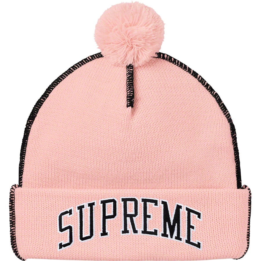 Details on Contrast Stitch Beanie Light Pink from fall winter
                                                    2019 (Price is $36)