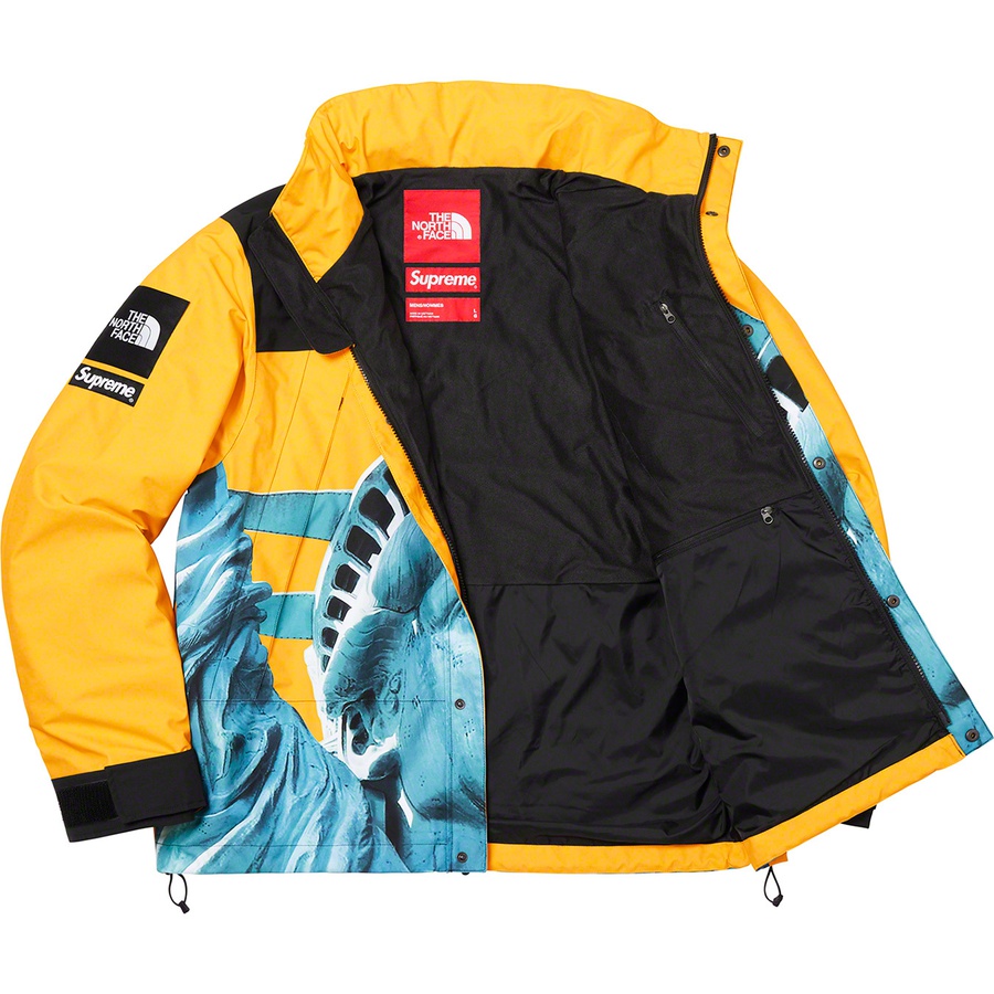 Details on Supreme The North Face Statue of Liberty Mountain Jacket Yellow from fall winter 2019 (Price is $398)