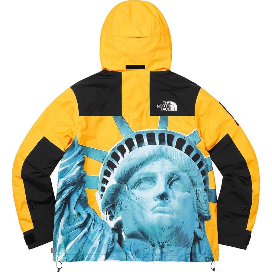 Details on Supreme The North Face Statue of Liberty Mountain Jacket Yellow from fall winter 2019 (Price is $398)