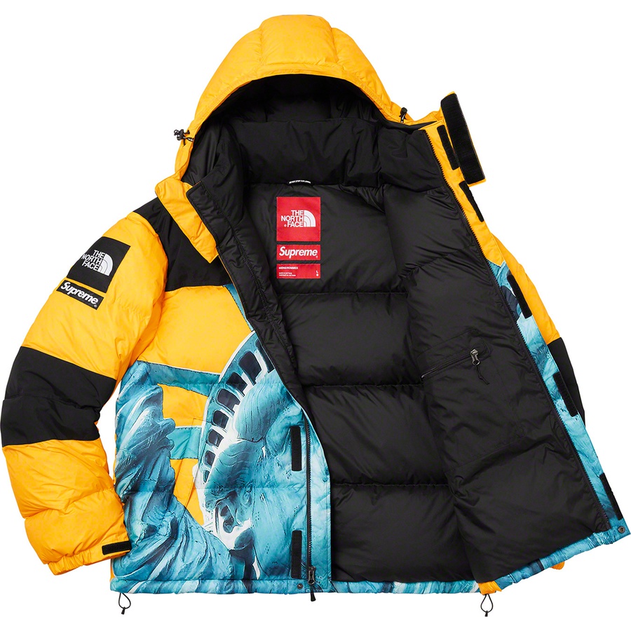Details on Supreme The North Face Statue of Liberty Baltoro Jacket Yellow from fall winter 2019 (Price is $498)