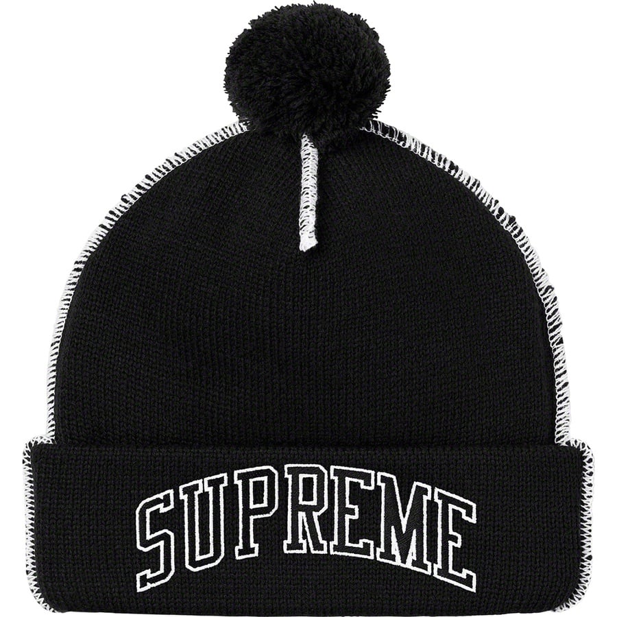Details on Contrast Stitch Beanie Black from fall winter 2019 (Price is $36)