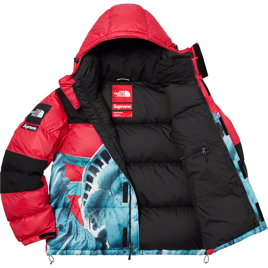 Details on Supreme The North Face Statue of Liberty Baltoro Jacket Red from fall winter 2019 (Price is $498)