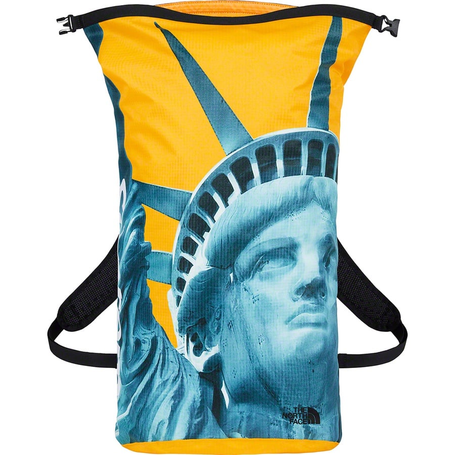 Details on Supreme The North Face Statue of Liberty Waterproof Backpack Yellow from fall winter
                                                    2019 (Price is $168)