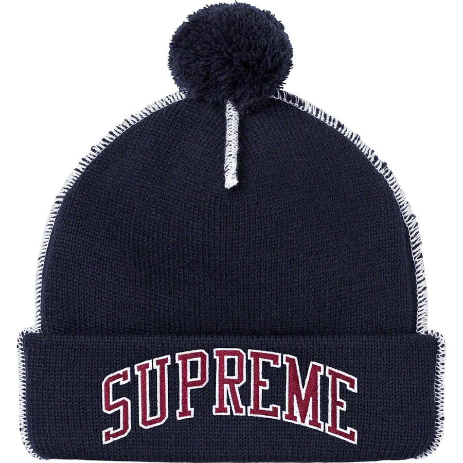 Details on Contrast Stitch Beanie Navy from fall winter
                                                    2019 (Price is $36)